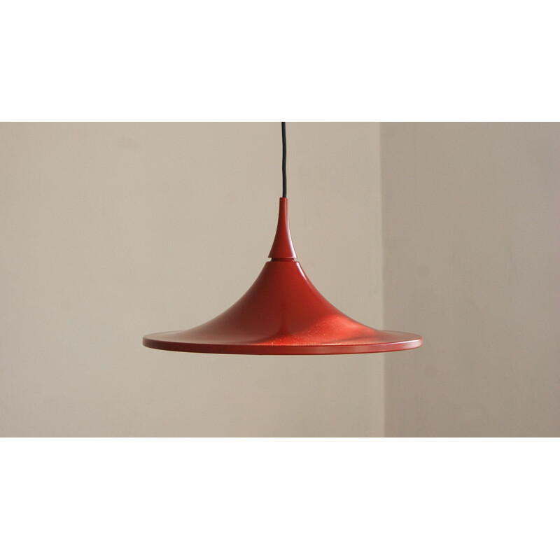 Vintage aluminum pendant lamp by Rolf Krüger for Staff and Schwarz Leuchten, Germany 1968