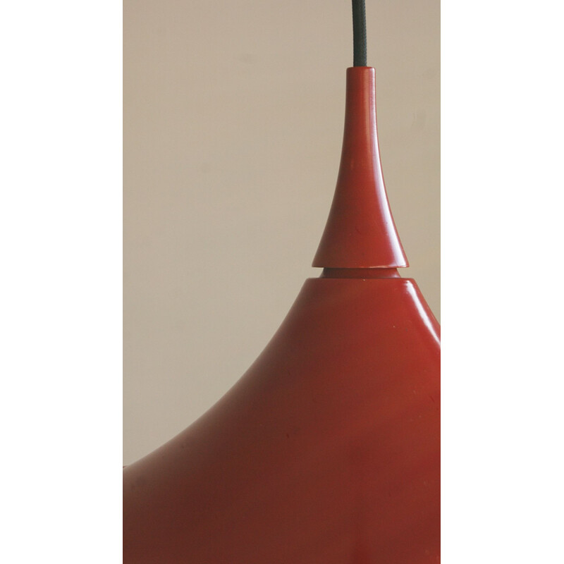 Vintage aluminum pendant lamp by Rolf Krüger for Staff and Schwarz Leuchten, Germany 1968