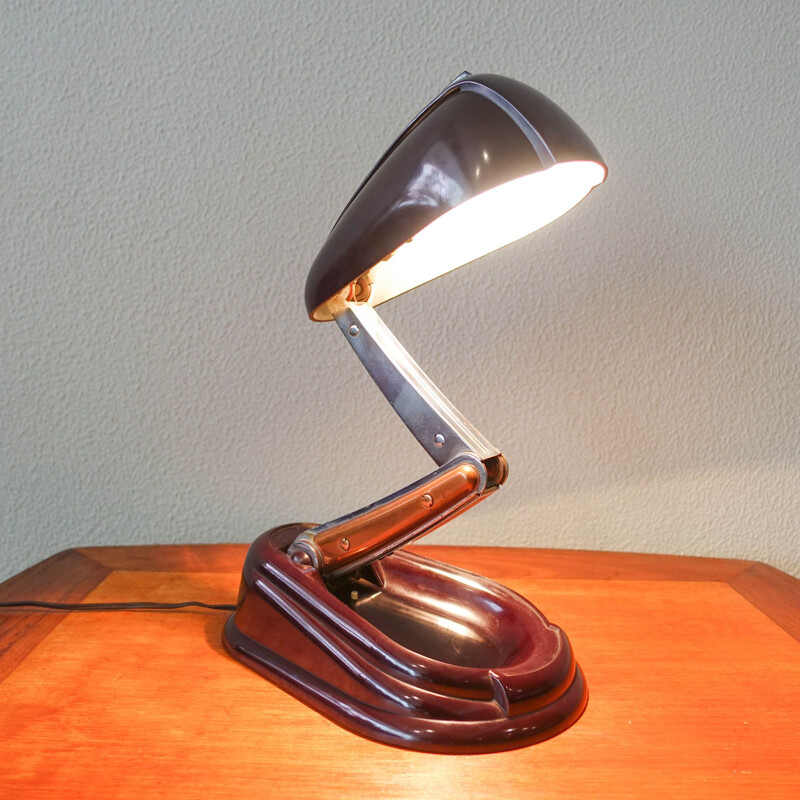Lámpara de mesa Bolide vintage de Jumo Brevete para Jumo, 1940