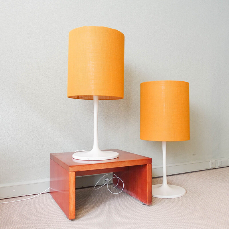 Pair of vintage yellow table lamps by Staff, Germany 1970s