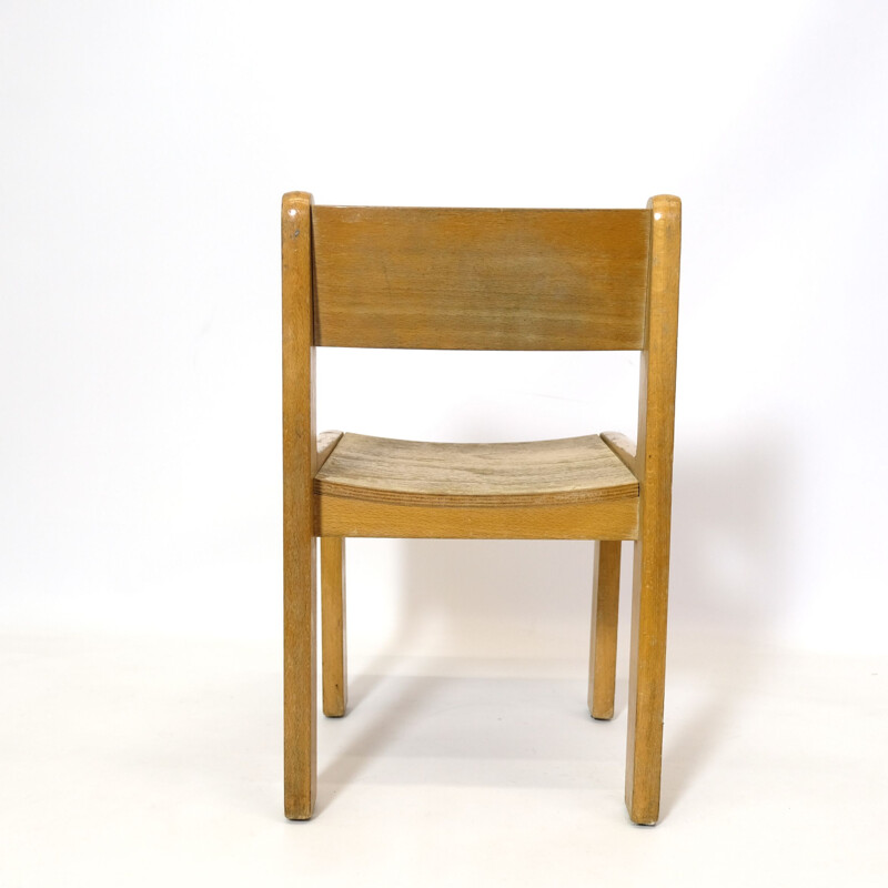 Vintage children's chair all in wood, 1960-1970