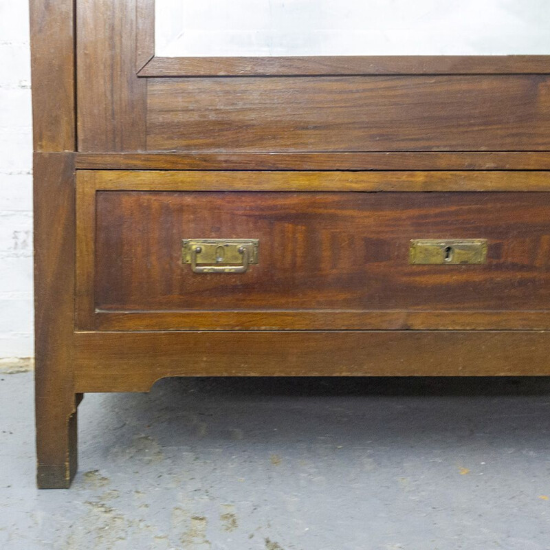 Vintage art deco single door cabinet with beveled mirror, Spain 1930