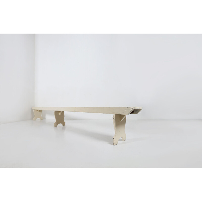 Banc vintage en bois beige, 1900