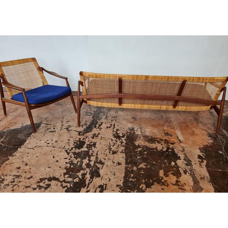 Vintage teak living room set by Hartmut Lohmeyer for Wilkhahn, 1960s