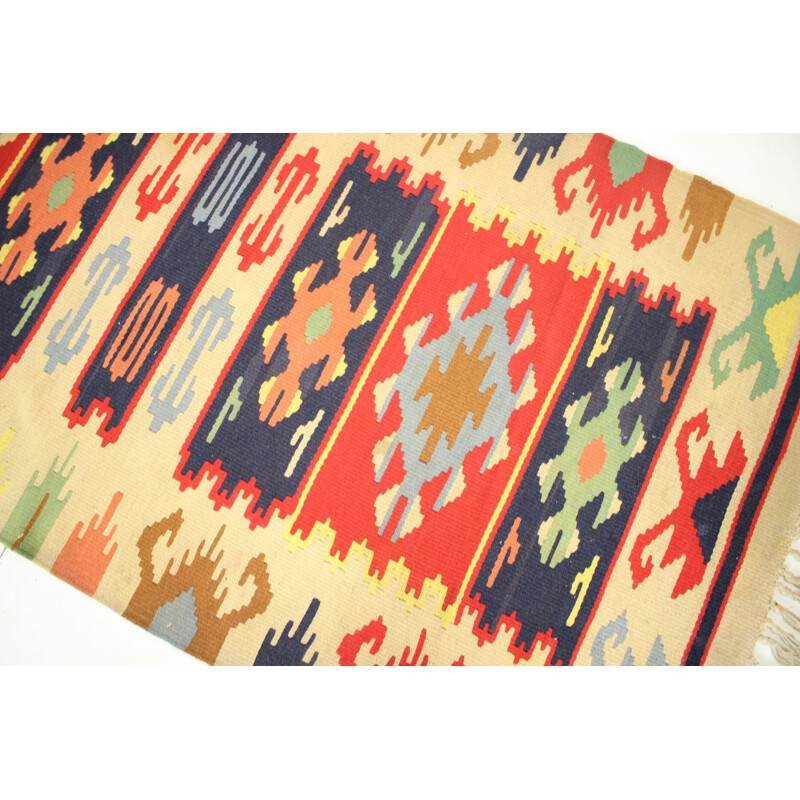 Vintage omkeerbaar wollen tapijt, 1960