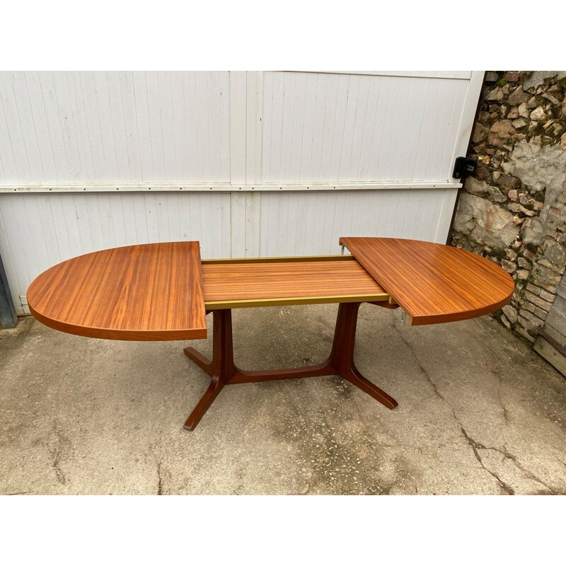 Scandinavian vintage teak oval extendable table, 1960