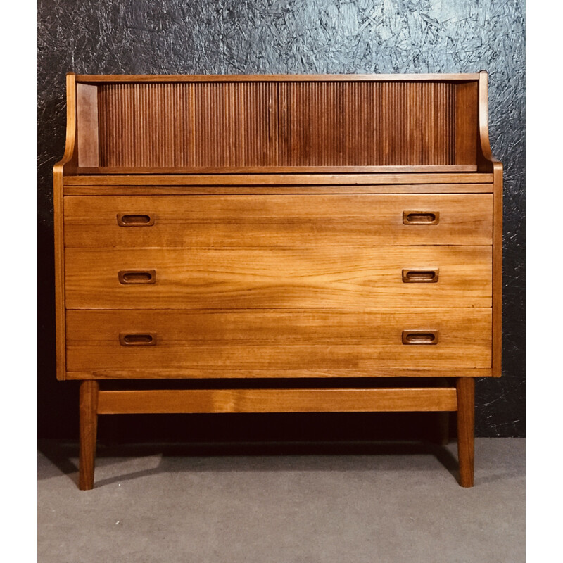 Danish vintage teak secretary by Johannes Sorth, Denmark 1960s