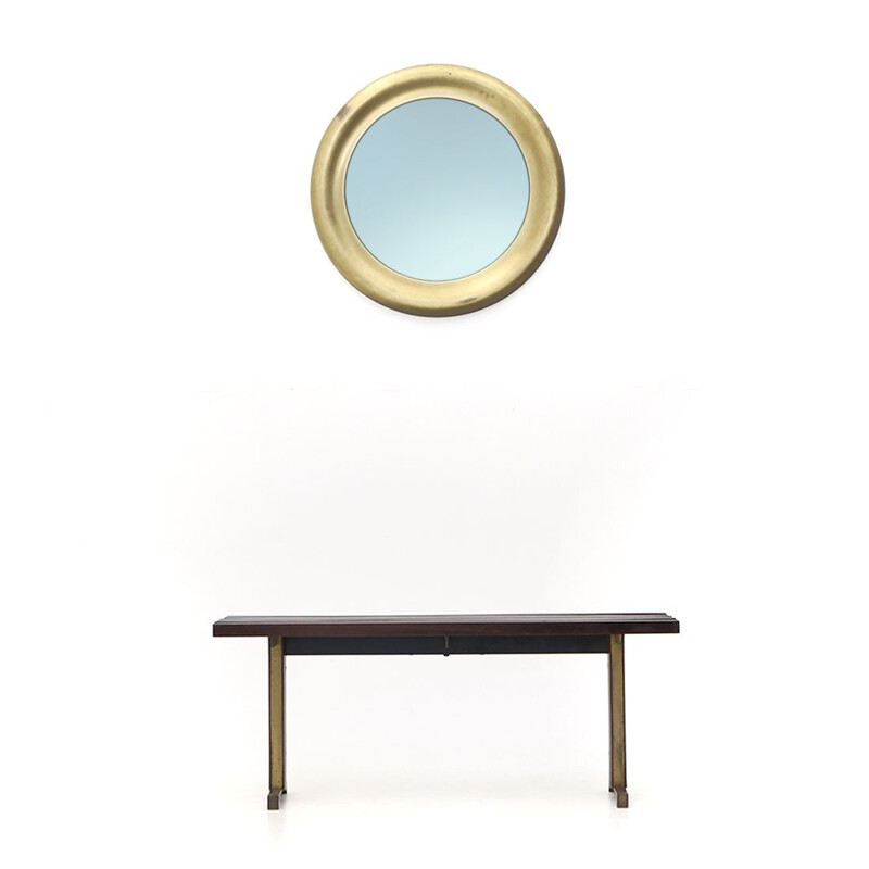 Vintage Reggiani gilded metal mirror, 1970