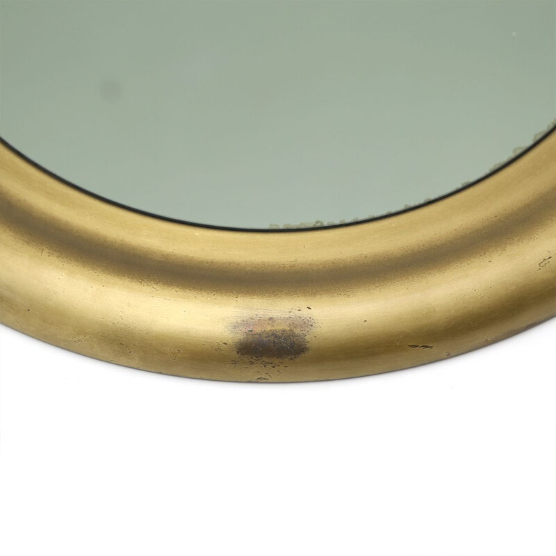 Miroir vintage en métal doré de Reggiani, 1970