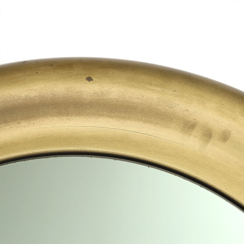 Espelho de metal dourado Vintage Reggiani, 1970