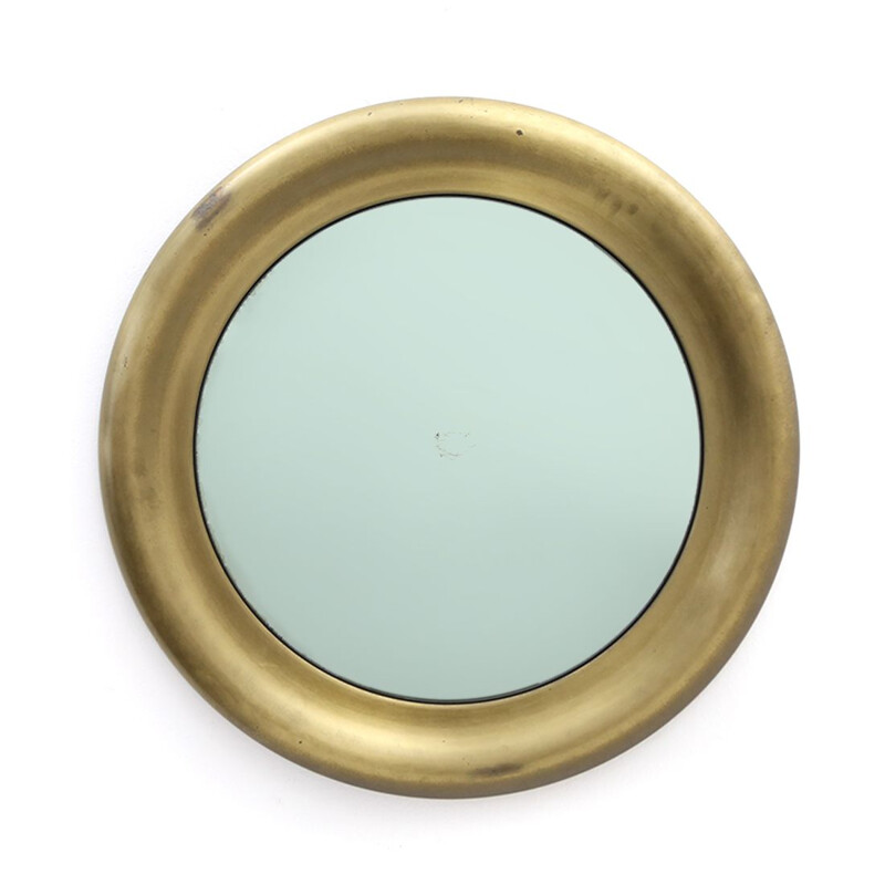 Vintage Reggiani gilded metal mirror, 1970