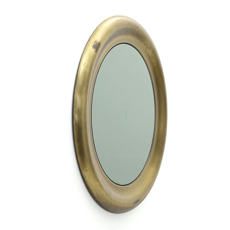 Vintage Reggiani gilded metal mirror, 1970