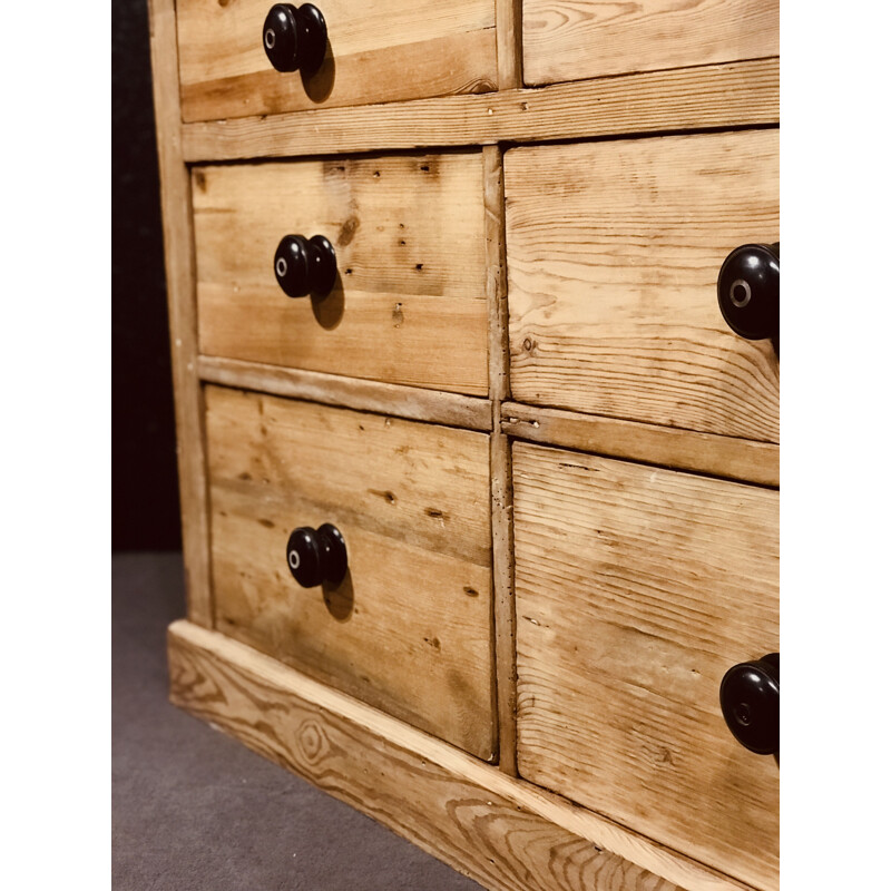 Vintage Victorian pine and oak chest of drawers