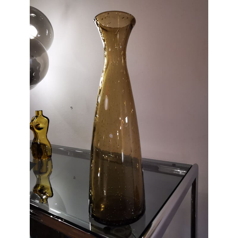 Vintage decanter in mouth-blown glass from Bendor, France 1960