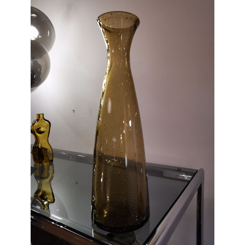 Vintage decanter in mouth-blown glass from Bendor, France 1960