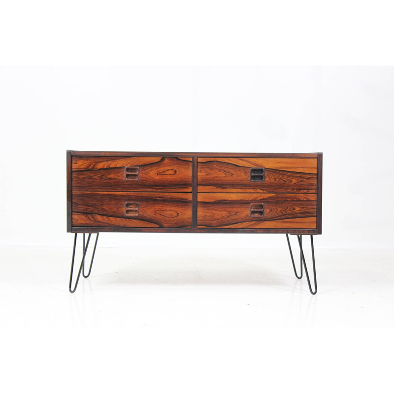 Upcycled rosewood sideboard with hairpin legs - 1960s