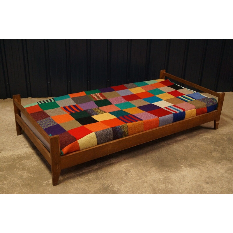 Mid century daybed in oak with compass feet - 1950s