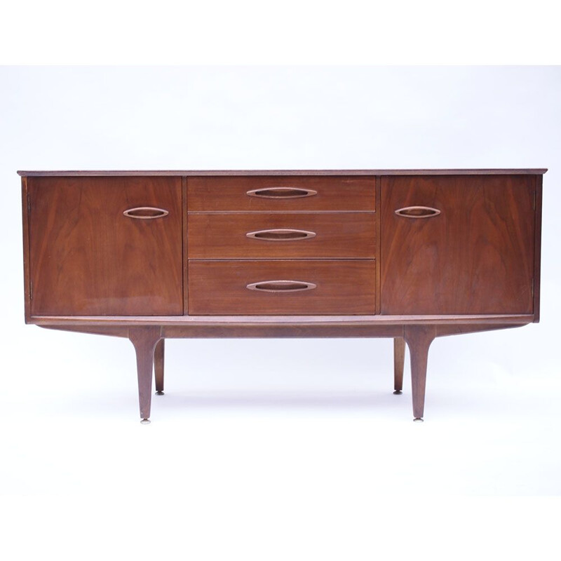 Scandinavian vintage honey brown teak sideboard, 1960