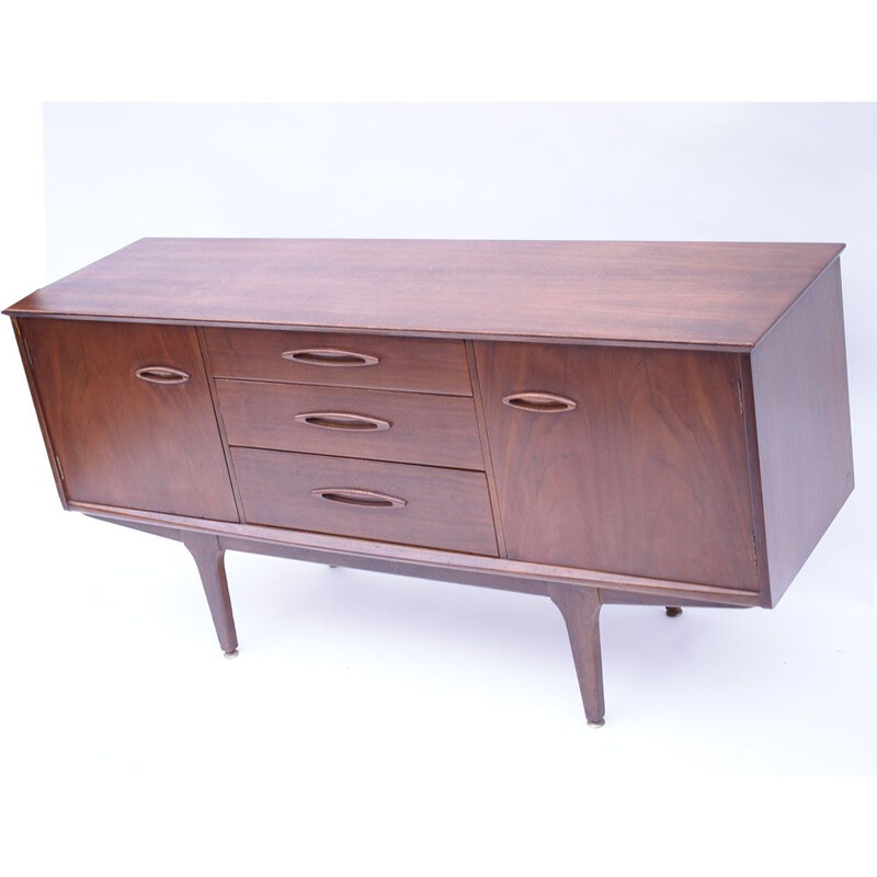 Scandinavian vintage honey brown teak sideboard, 1960