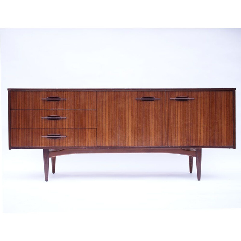 Scandinavian vintage brown teak sideboard, 1950-1960