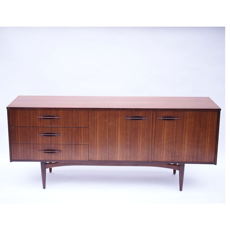 Enfilade scandinave vintage en teck brun, 1950-1960