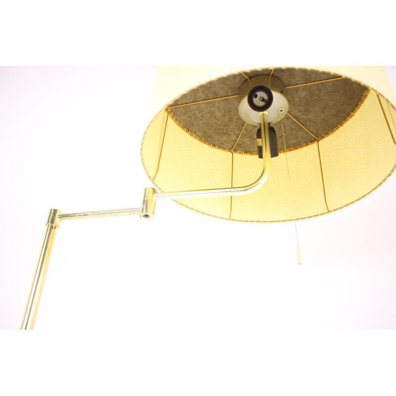 Vintage handmade parchment paper adjustable floor lamp, 1970