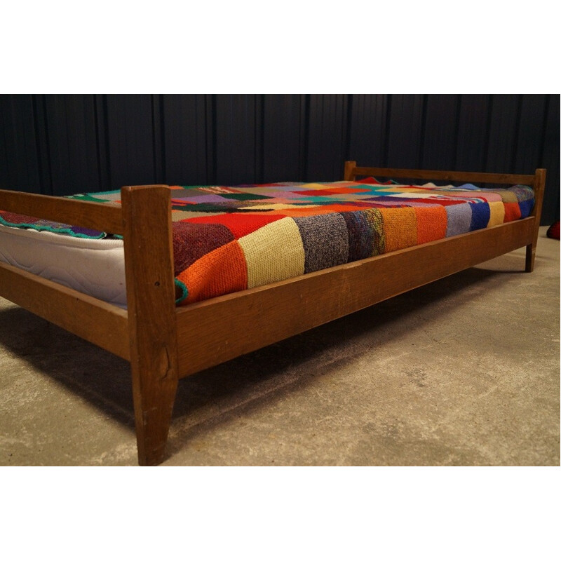 Mid century daybed in oak with compass feet - 1950s