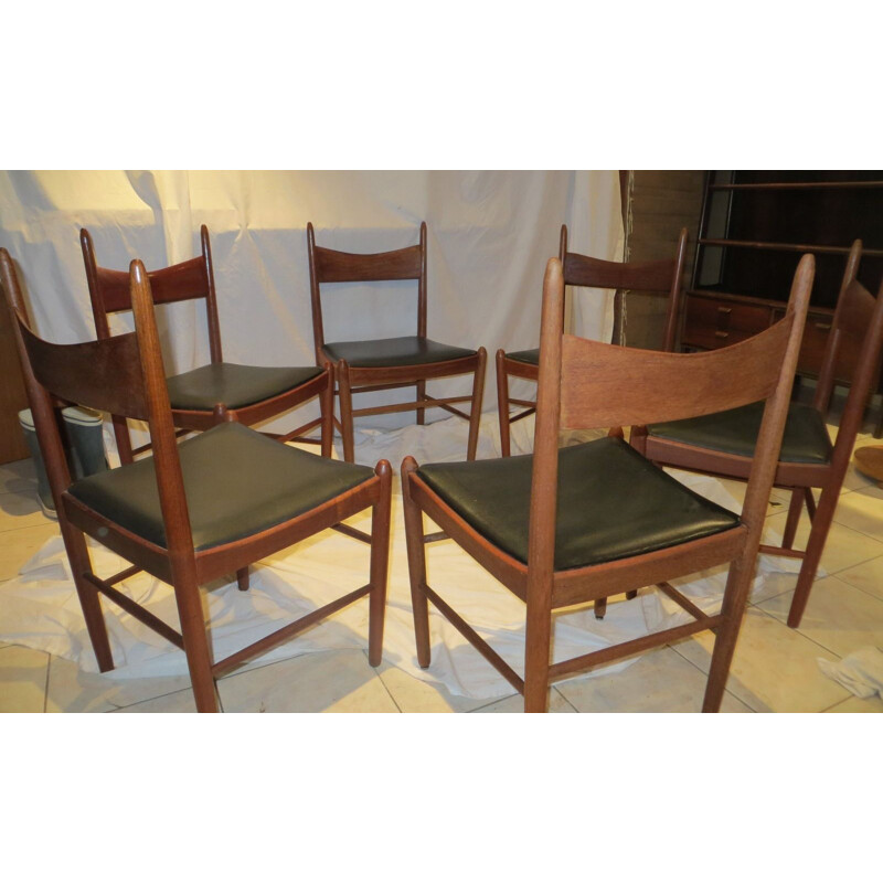 Scandinavian set of 6 chairs by Vestervig ERIKSEN - 1960s