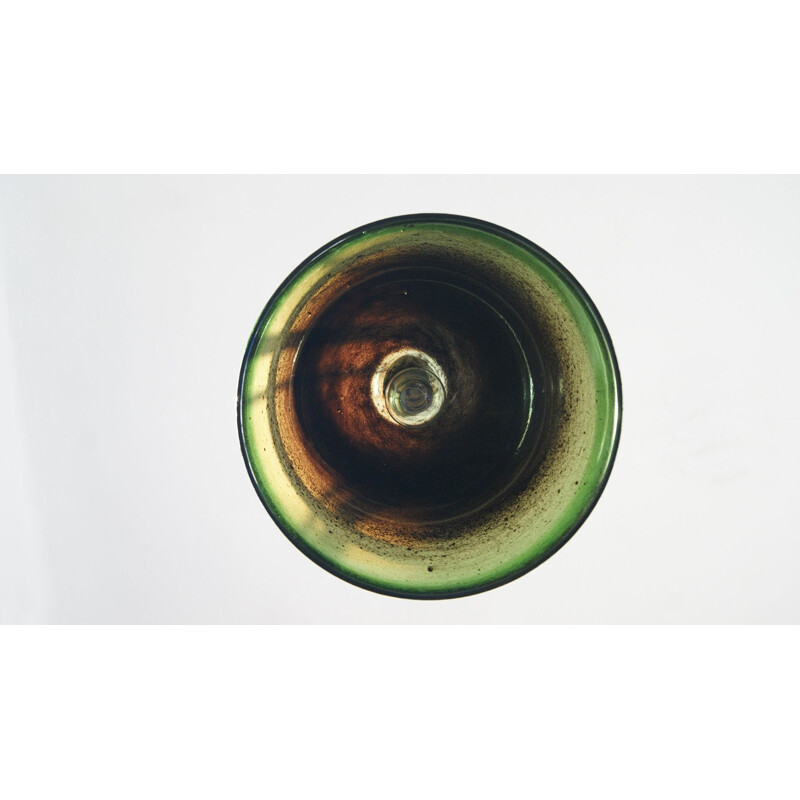 Green mid-century glass pendant lamp by Peill & Putzler, 1970s