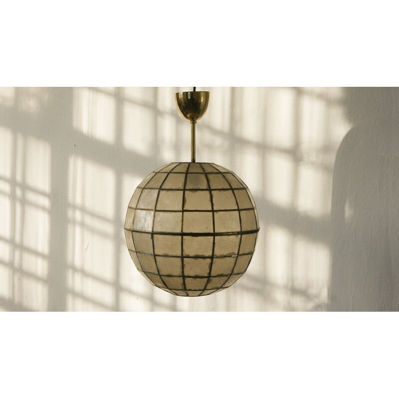 Vintage-Glasmalerei-Lampe, 1950