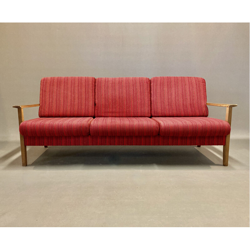 Scandinavian vintage 3-seater sofa bed, 1950