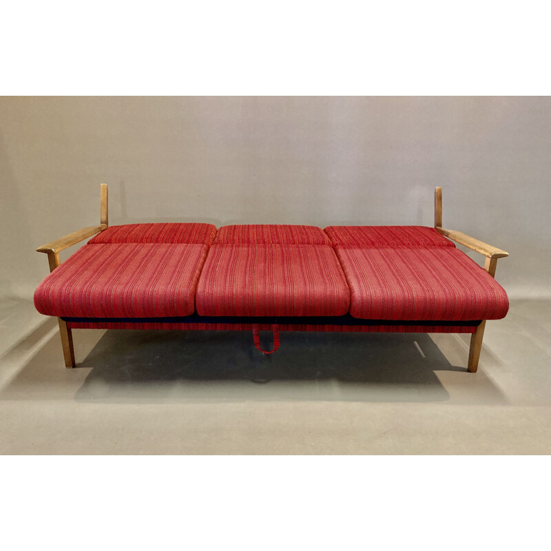 Scandinavian vintage 3-seater sofa bed, 1950