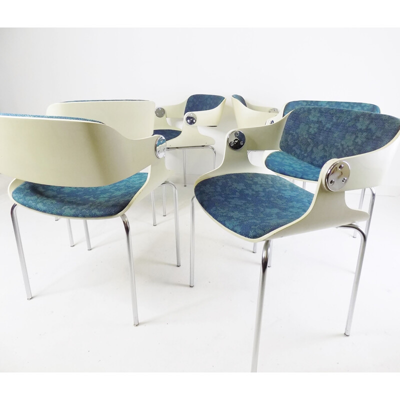 Set of 6 vintage conference chairs by Eugen Schmidt