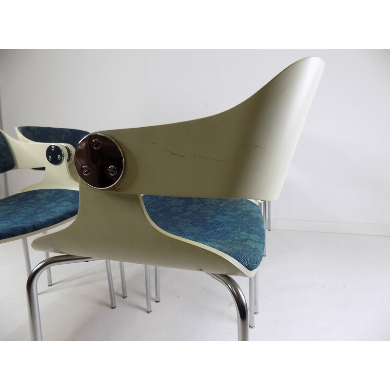 Ensemble de 6 chaises de conférence vintage par Eugen Schmidt