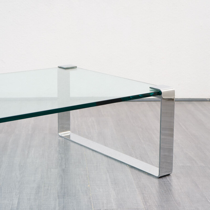 Vintage glass coffee table by Peter Draenert, 1960s