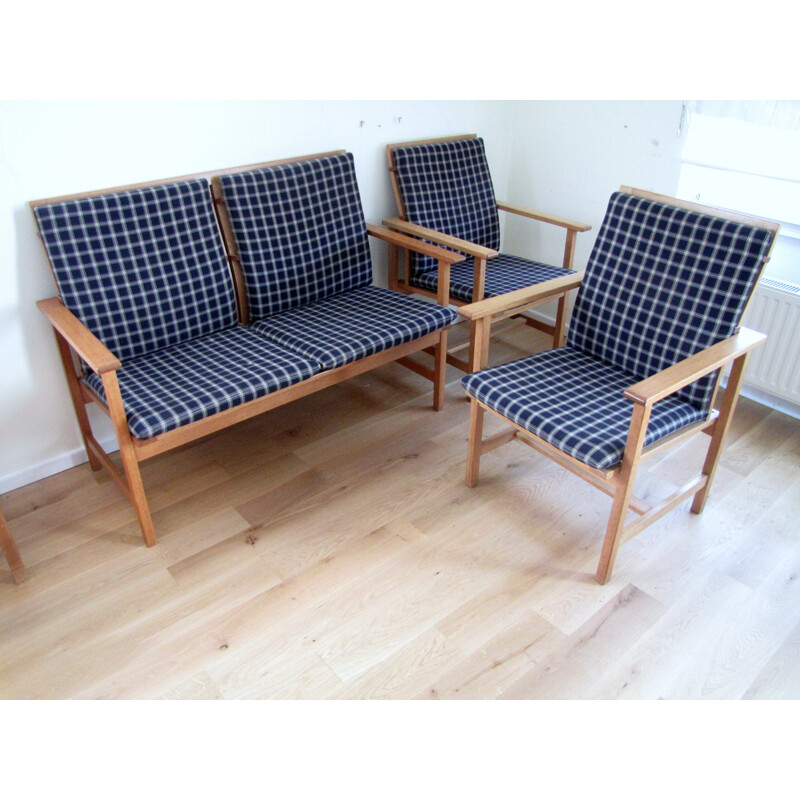Lounge sofa and two armchairs set, Borge MOGENSEN - 1960s