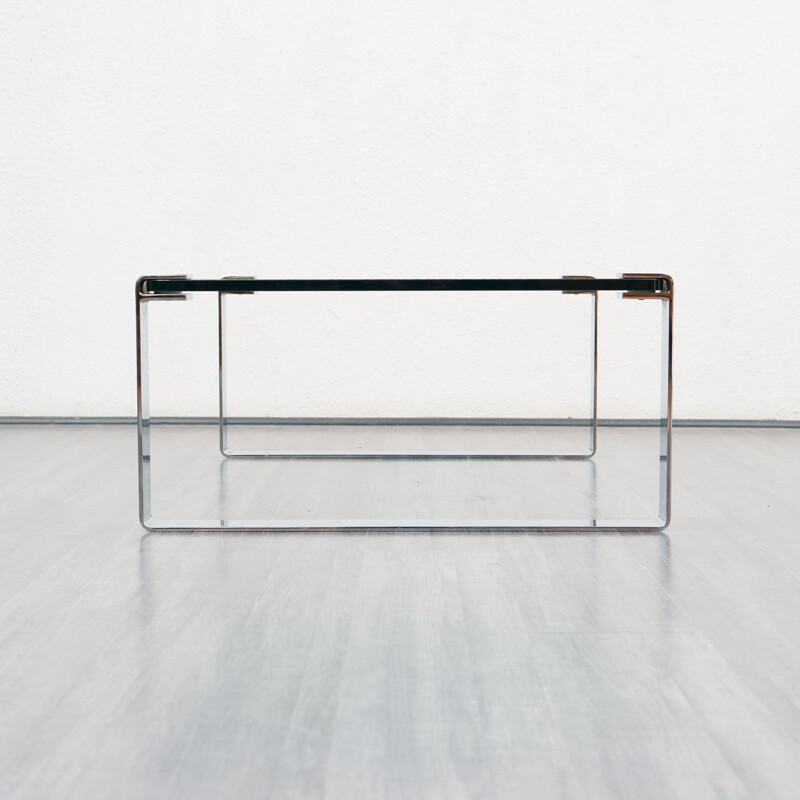 Vintage glass coffee table by Peter Draenert, 1960s