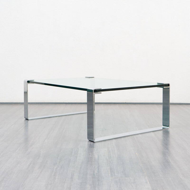 Vintage glass coffee table by Peter Draenert, 1960s