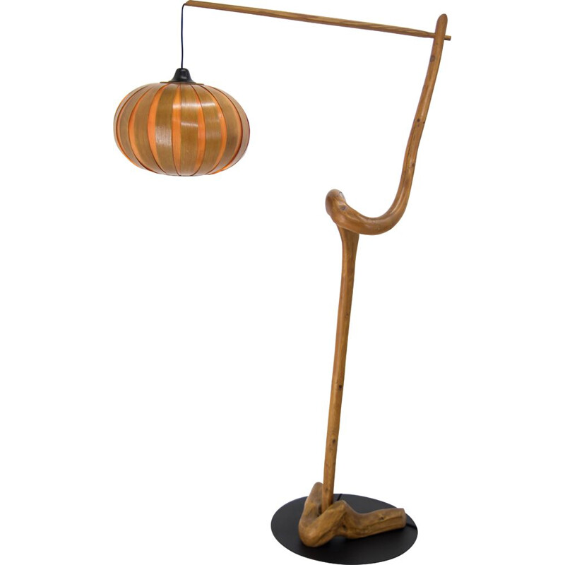 Vintage wooden floor lamp, 1960s