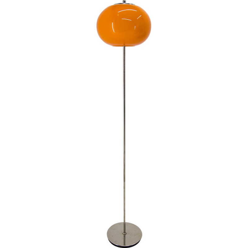 Lampadaire orange vintage, Tchécoslovaquie 1960