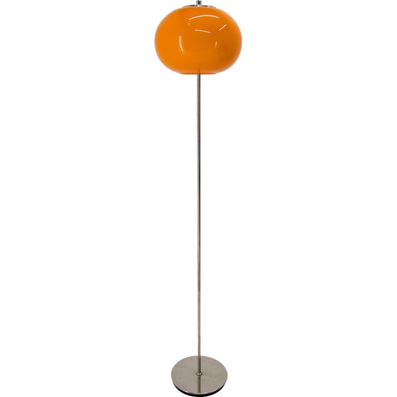 Vintage orange floor lamp, Czechoslovakia 1960s