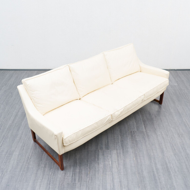 Canapé vintage en cuir blanc de Rudolf Glatzel pour Kill International, 1960