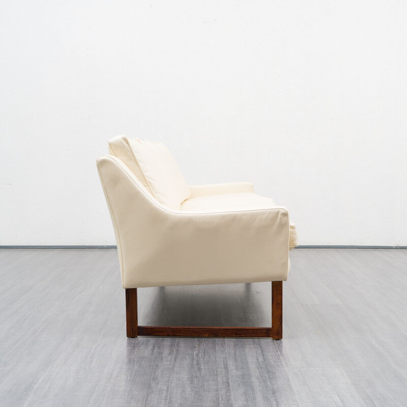 Vintage white leather sofa by Rudolf Glatzel for Kill International, 1960s