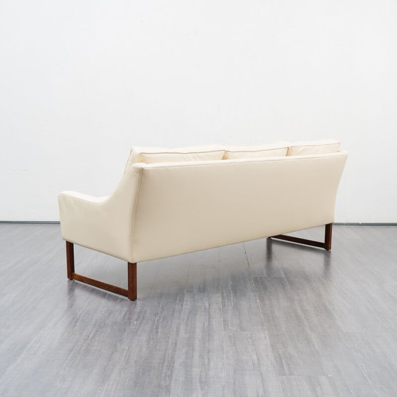 Vintage white leather sofa by Rudolf Glatzel for Kill International, 1960s