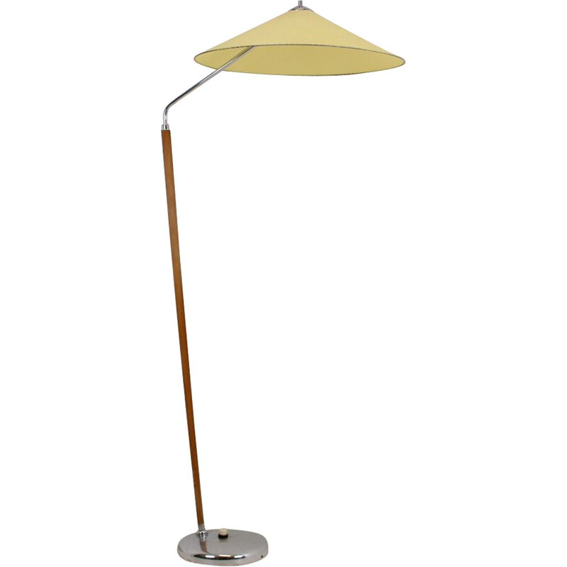 Mid century parchment paper floor lamp, Czechoslovakia 1960s