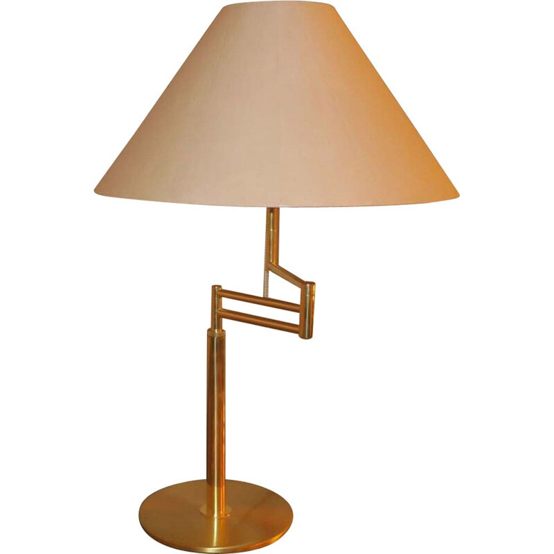 Vintage multi-adjustable Italian brass table lamp, 1970s