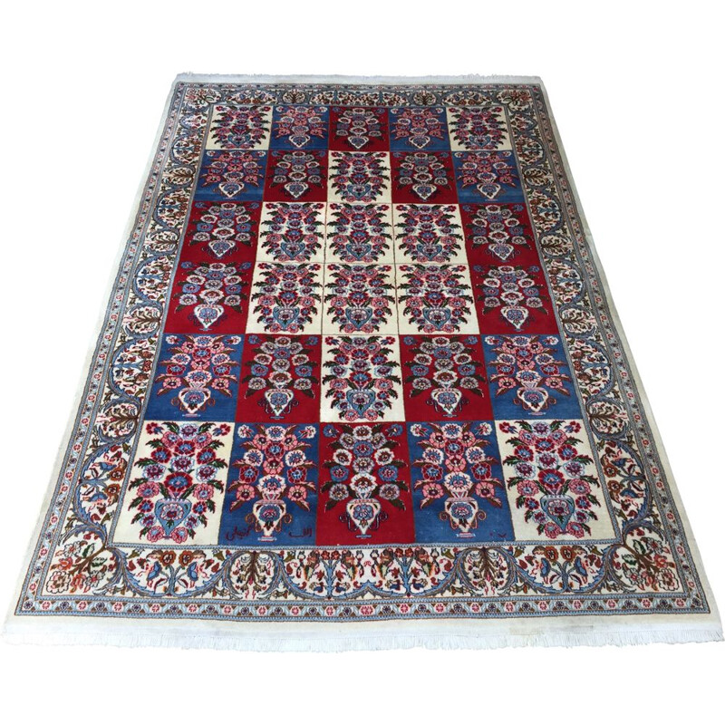 Tapis persan vintage dit Mood en velours de laine