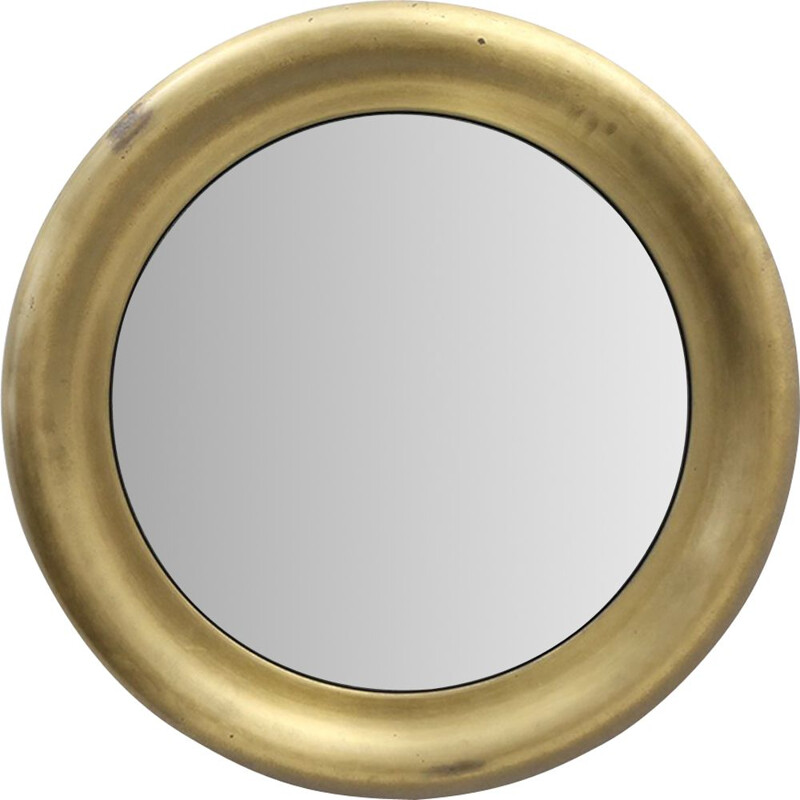 Vintage Reggiani gilded metal mirror, 1970