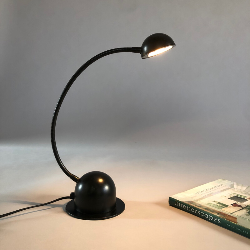 Vintage zwarte verstelbare bureaulamp van Nuova Veneta Lumi, Italië 1970