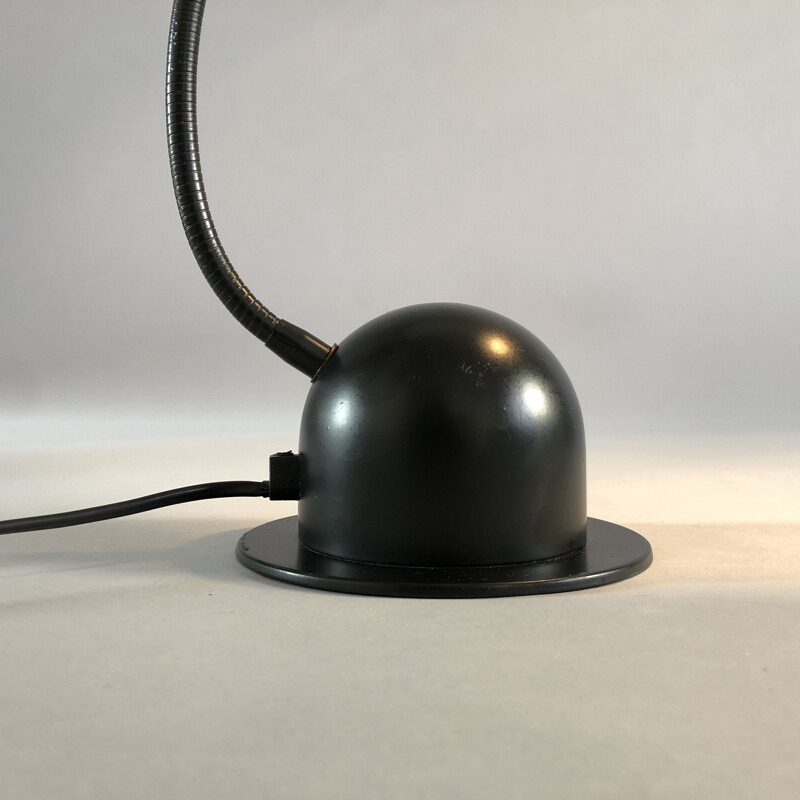 Lampe de bureau noire vintage ajustable par Nuova Veneta Lumi, Italie 1970